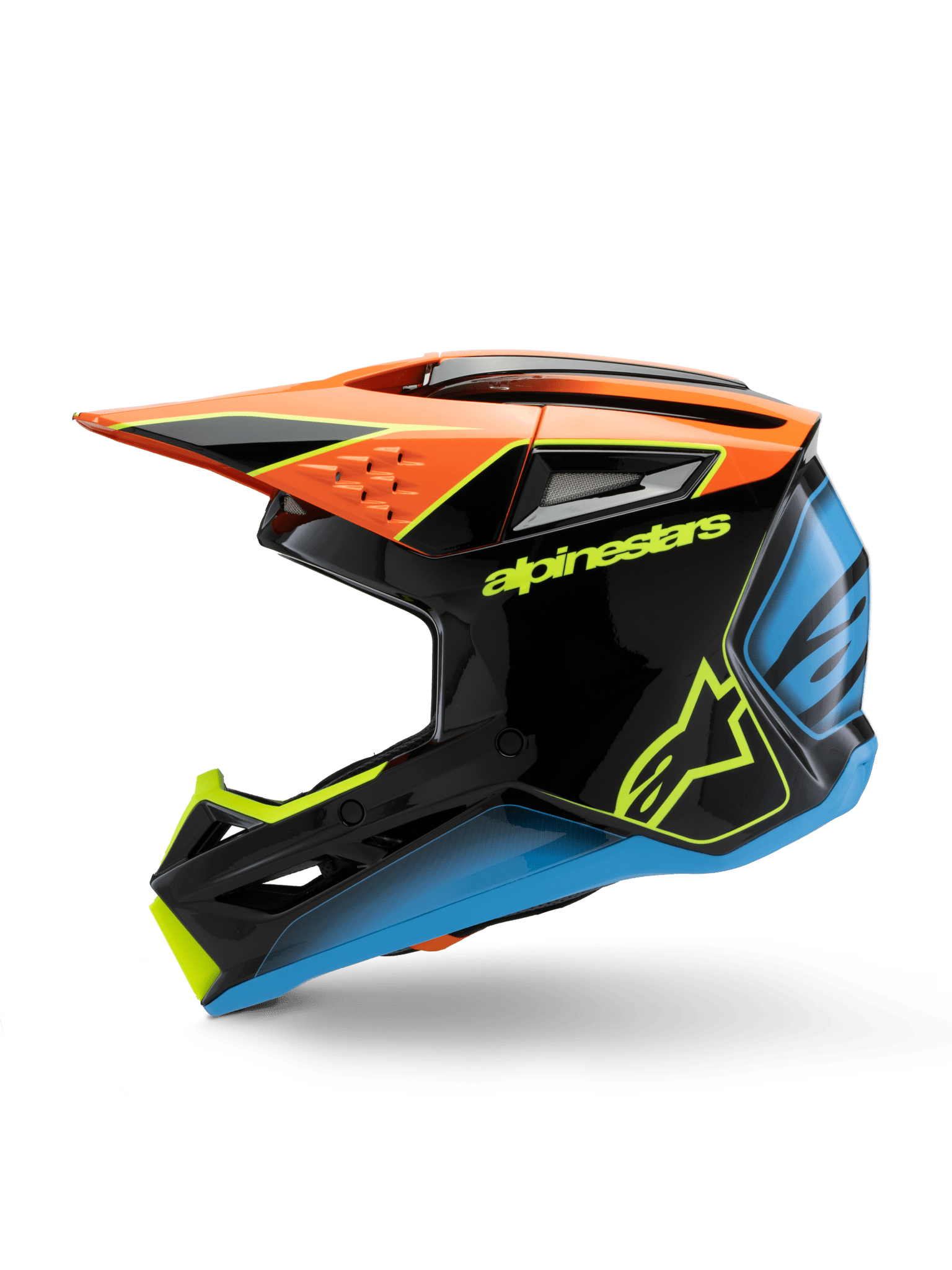 Alpinestars S-M3 Jugend Fray Helm Off-Road Schwarz Orange Gelb - MxProStoreParts