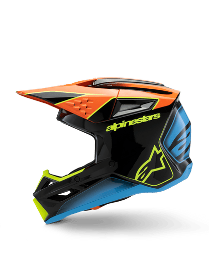 Alpinestars S-M3 Jugend Fray Helm Off-Road Schwarz Orange Gelb - MxProStoreParts