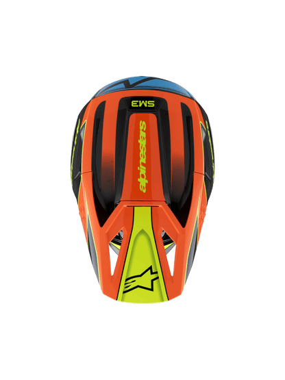 Alpinestars S - M3 Jugend Fray Offroad-Helm Schwarz Orange Gelb - MxProStoreParts