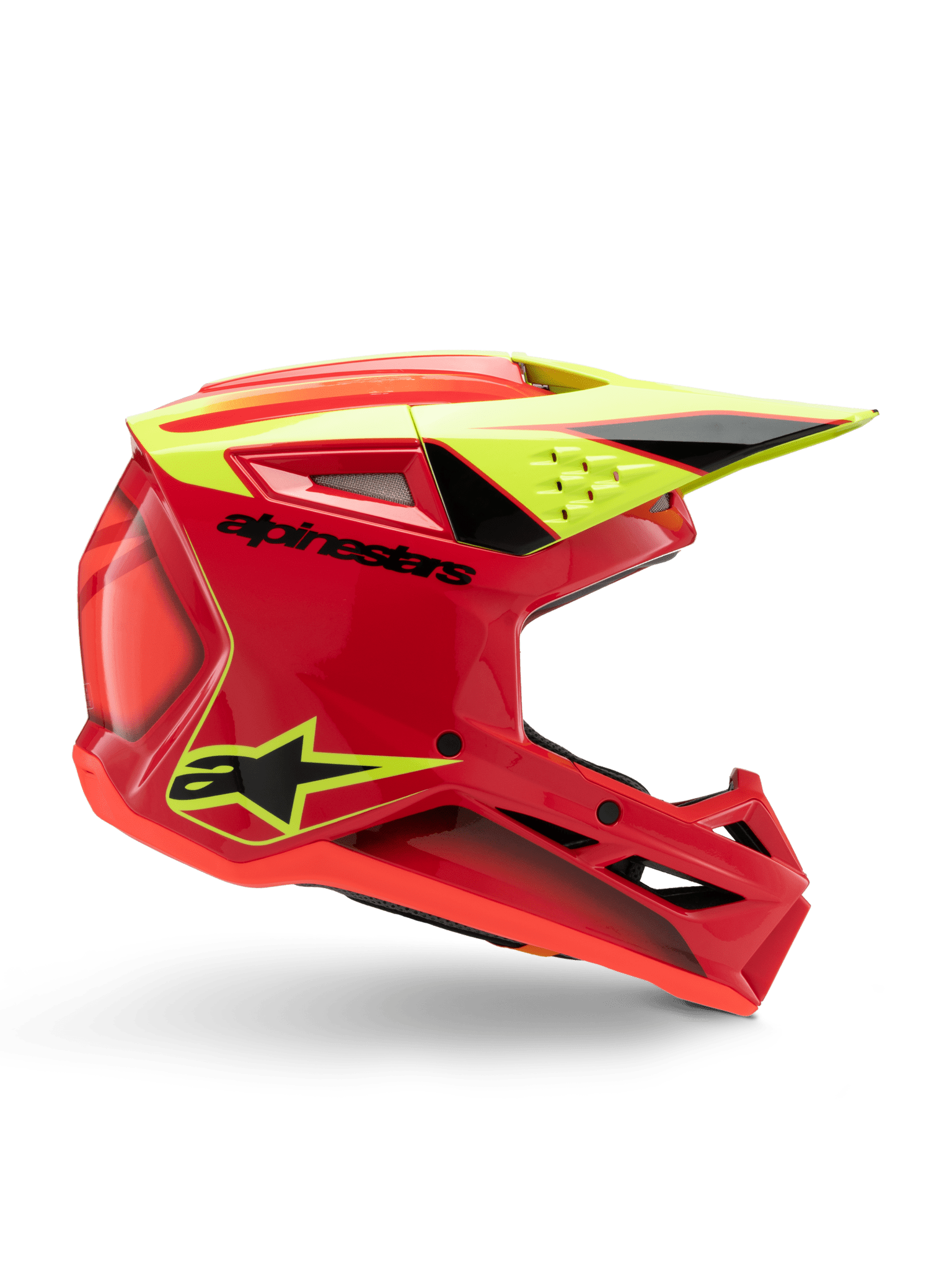 Alpinestars S-M3 Jugend Fray Helm ECE 22.06 Rot Gelb Schwarz - MxProStoreParts