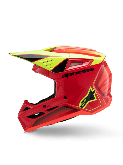 Alpinestars S-M3 Jugend Fray Helm ECE 22.06 Rot Gelb Schwarz - MxProStoreParts