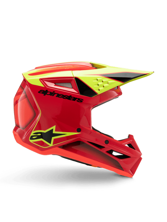 Alpinestars MX Jeugd/Kinderen crosshelm SM3 Fray Rood / Fluor Geel 2026 collectie