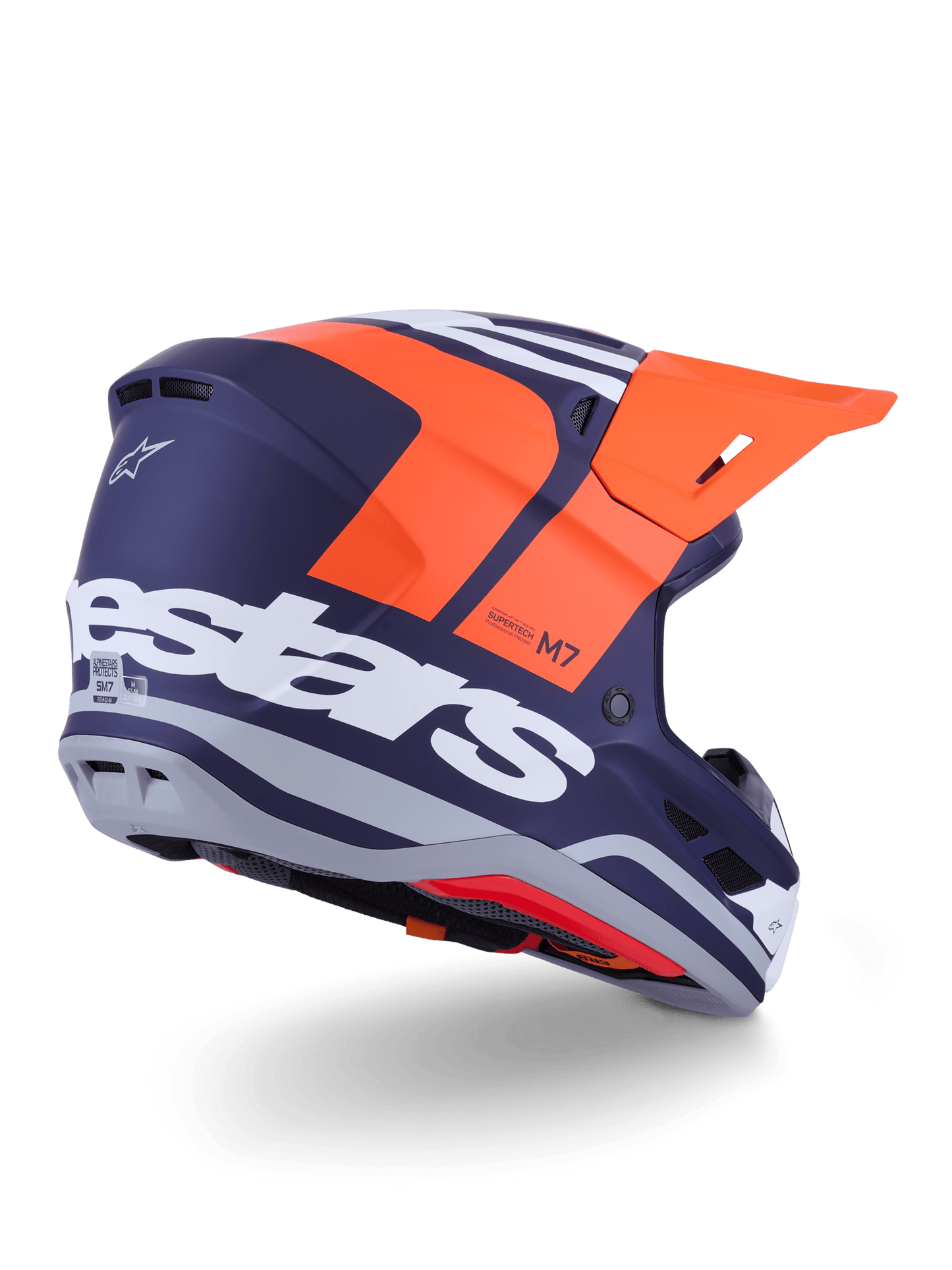 Alpinestars S-M7 Core Helm ECE 22.06 Orange Blau Matt – MxProStoreParts