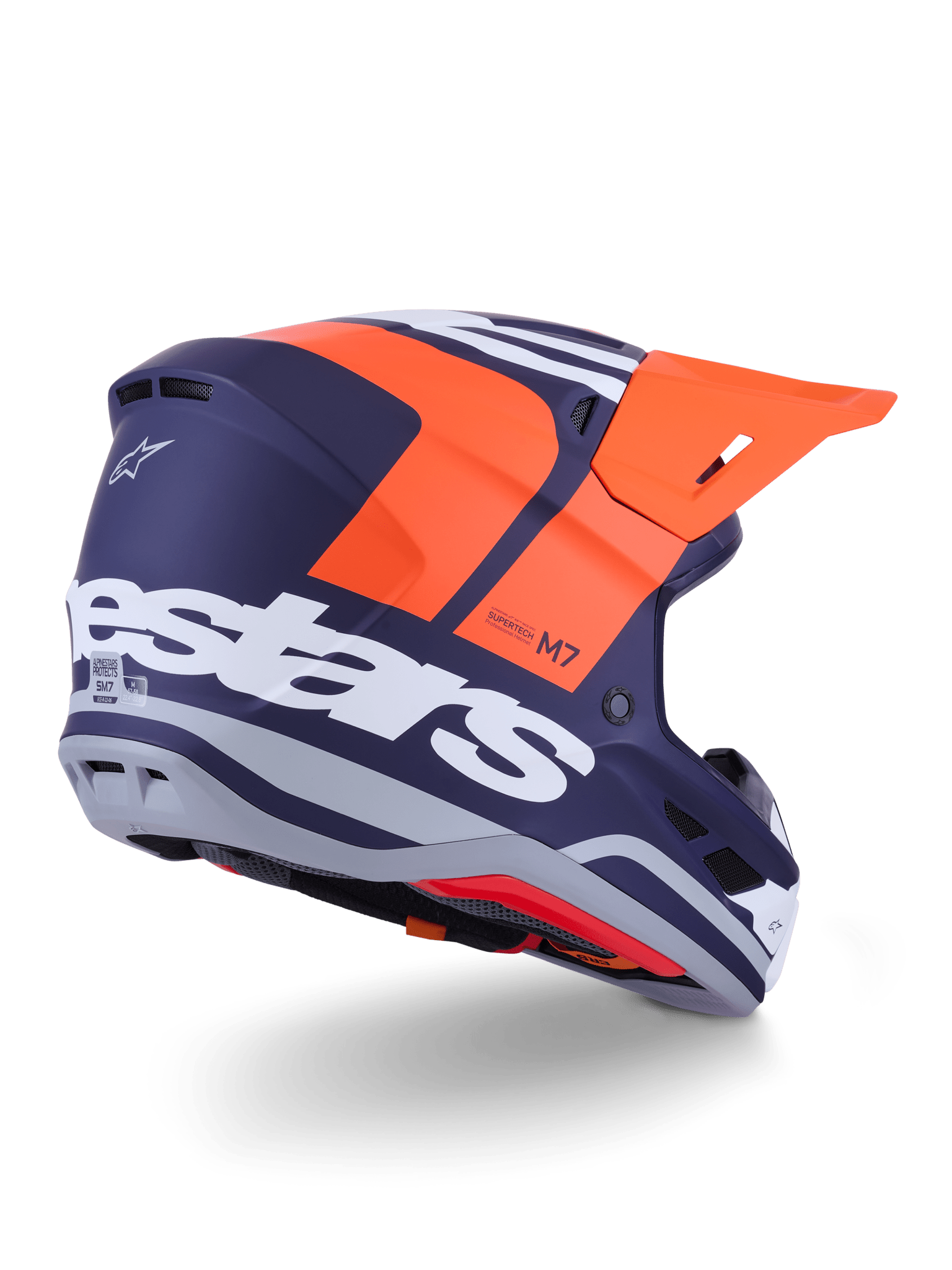 Alpinestars S-M7 Core Helm ECE 22.06 Orange Blau Matt – MxProStoreParts