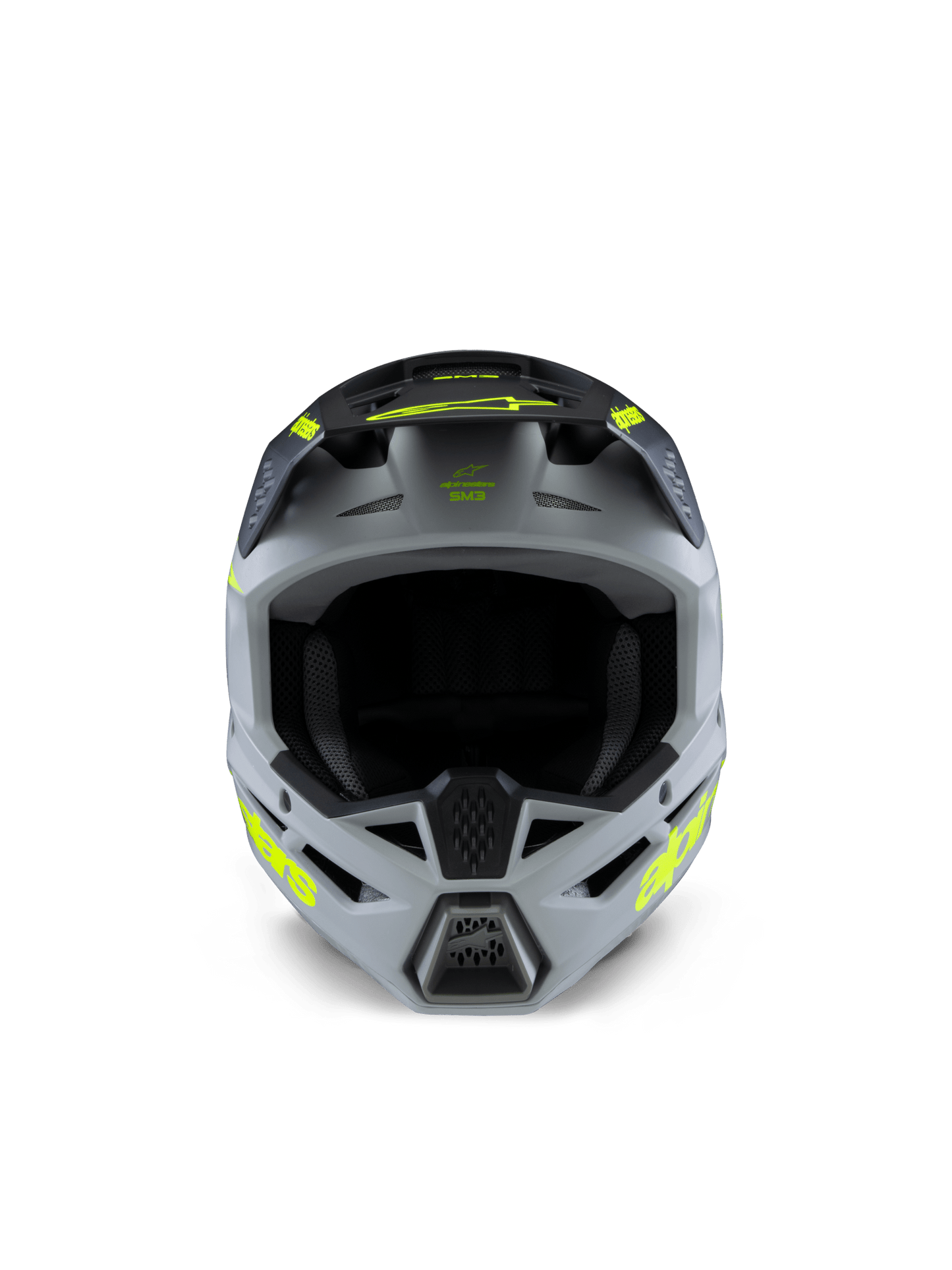 Alpinestars S - M3 Jugendhelm Radium Grau Schwarz Gelb Fluoro Matt - MxProStoreParts