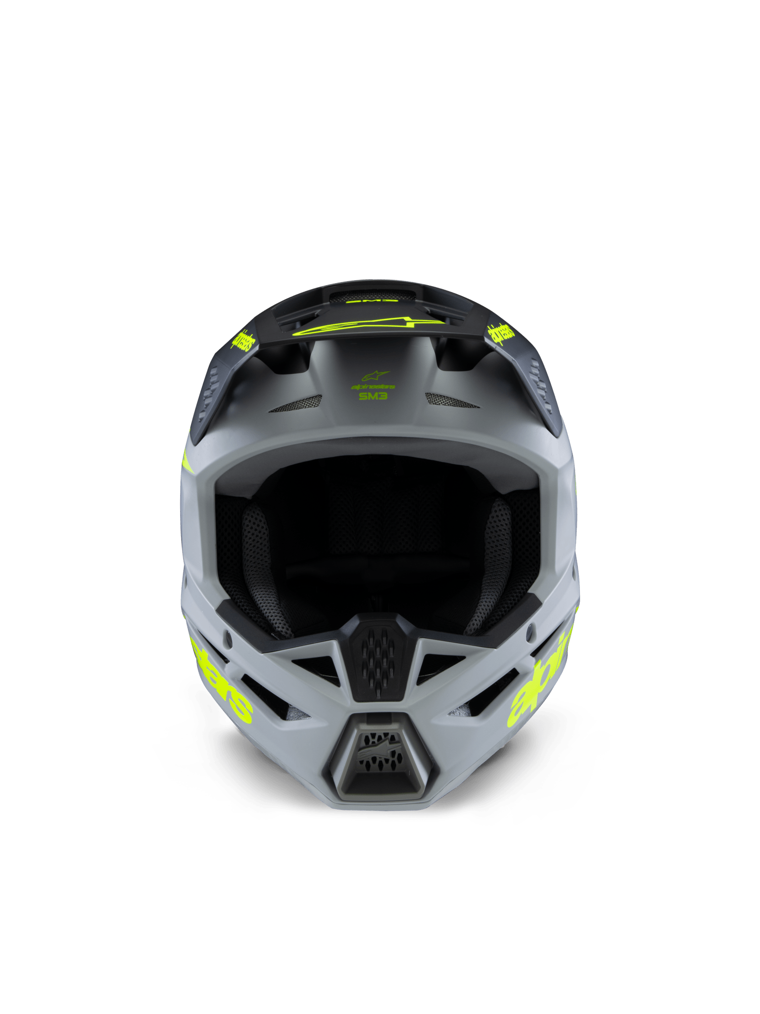 Alpinestars S - M3 Jugendhelm Radium Grau Schwarz Gelb Fluoro Matt - MxProStoreParts