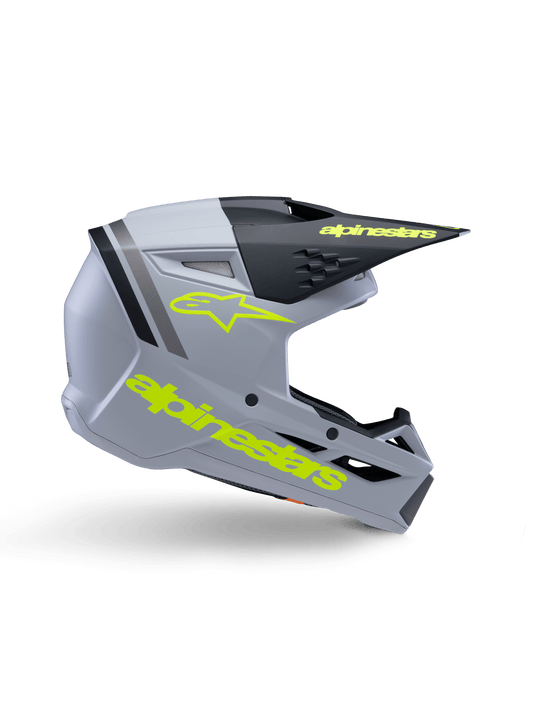 Alpinestars S - M3 Youth Helm Radium Grijs Zwart Geel Fluoro Mat - MxProStoreParts