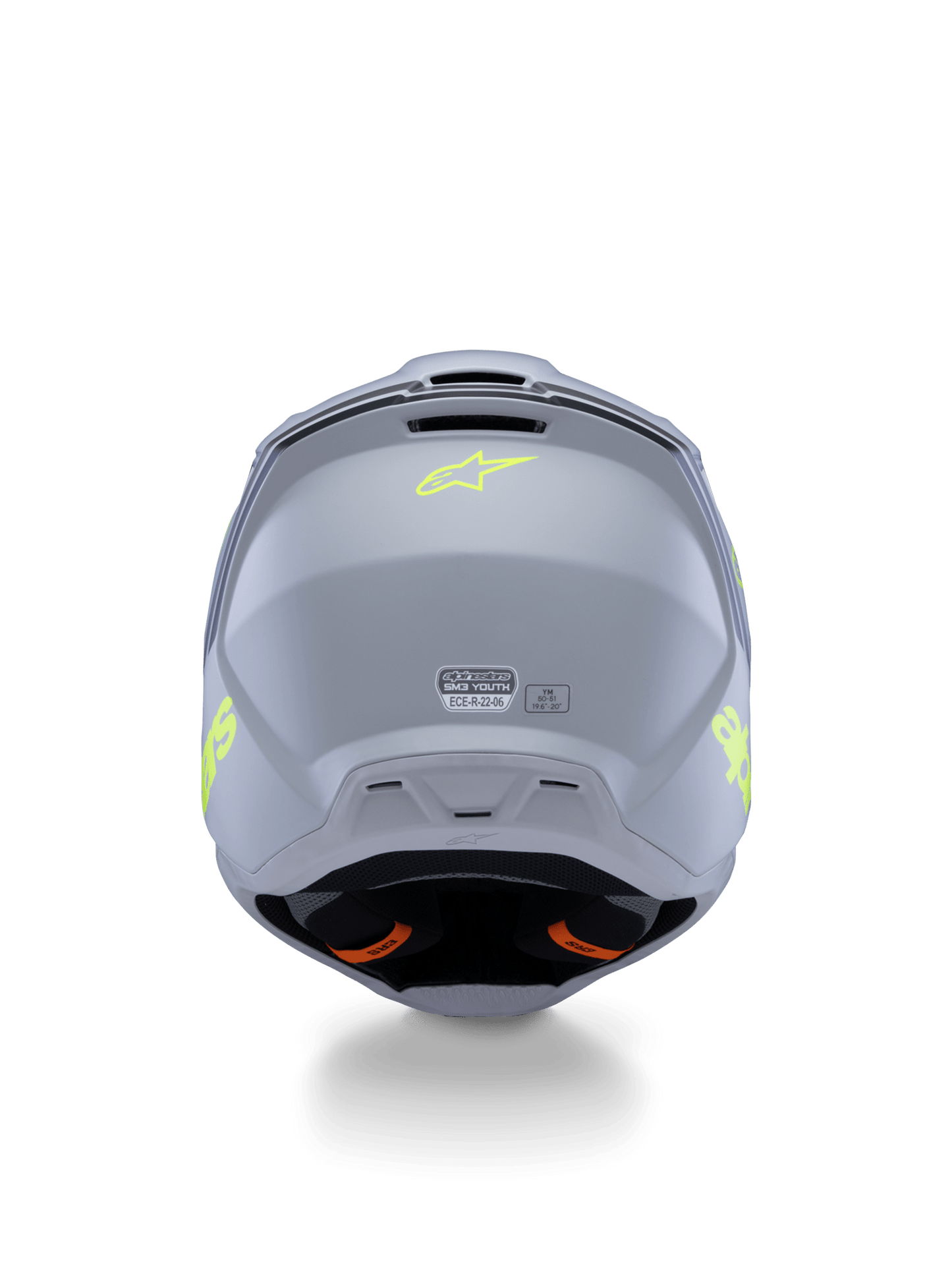 Alpinestars S - M3 Jugendhelm Radium Grau Schwarz Gelb Fluoro Matt - MxProStoreParts