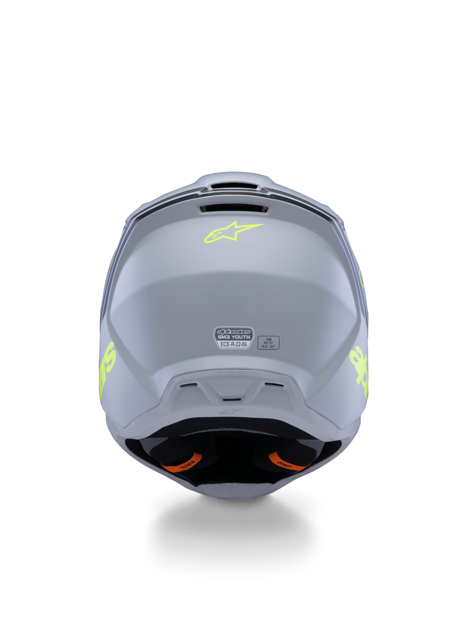 Alpinestars S - M3 Jugendhelm Radium Grau Schwarz Gelb Fluoro Matt - MxProStoreParts