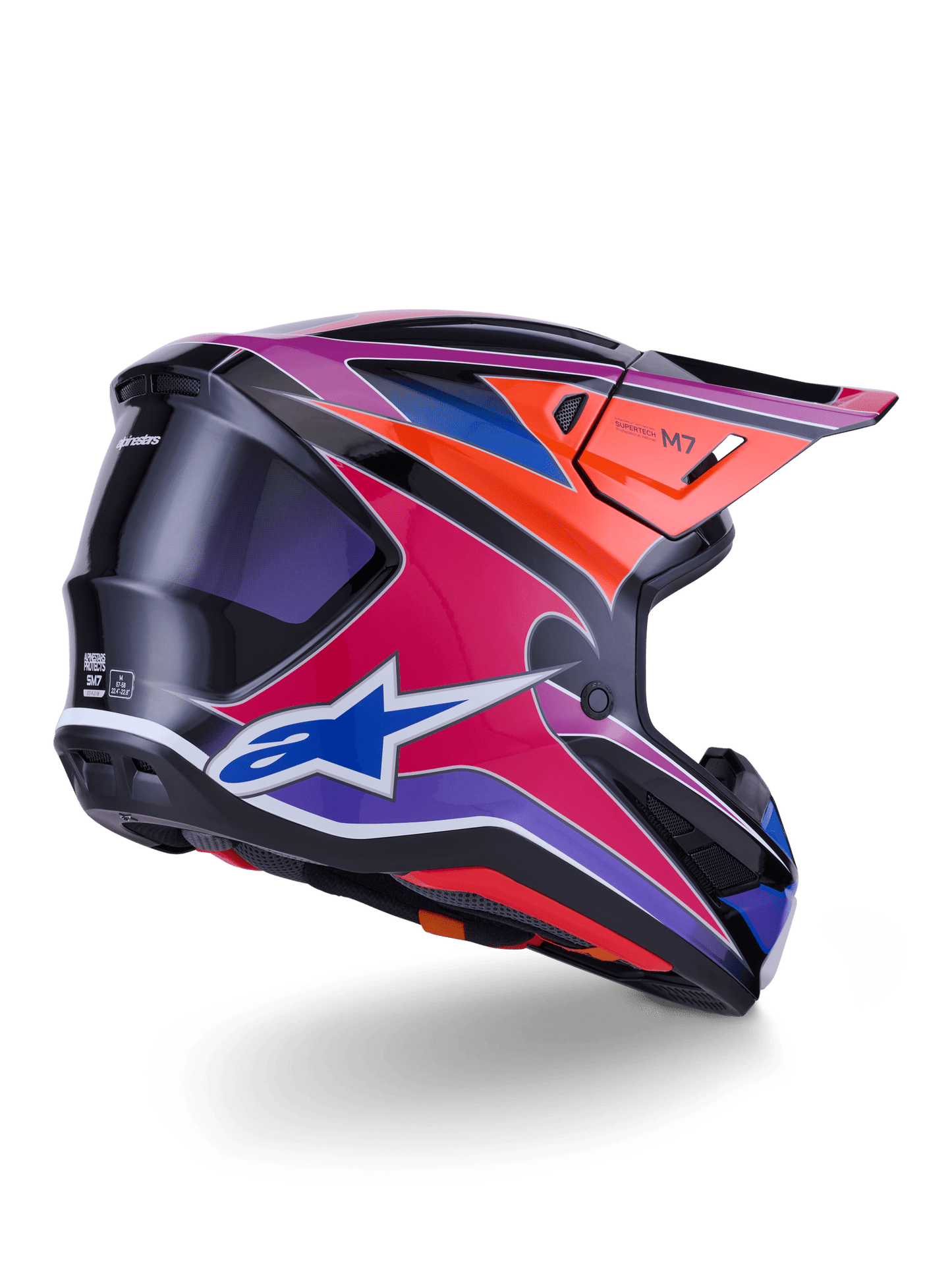 Alpinestars S - M7 Fuse Helm ECE22.06 Blau, Lila, Rosa - MxProStoreParts