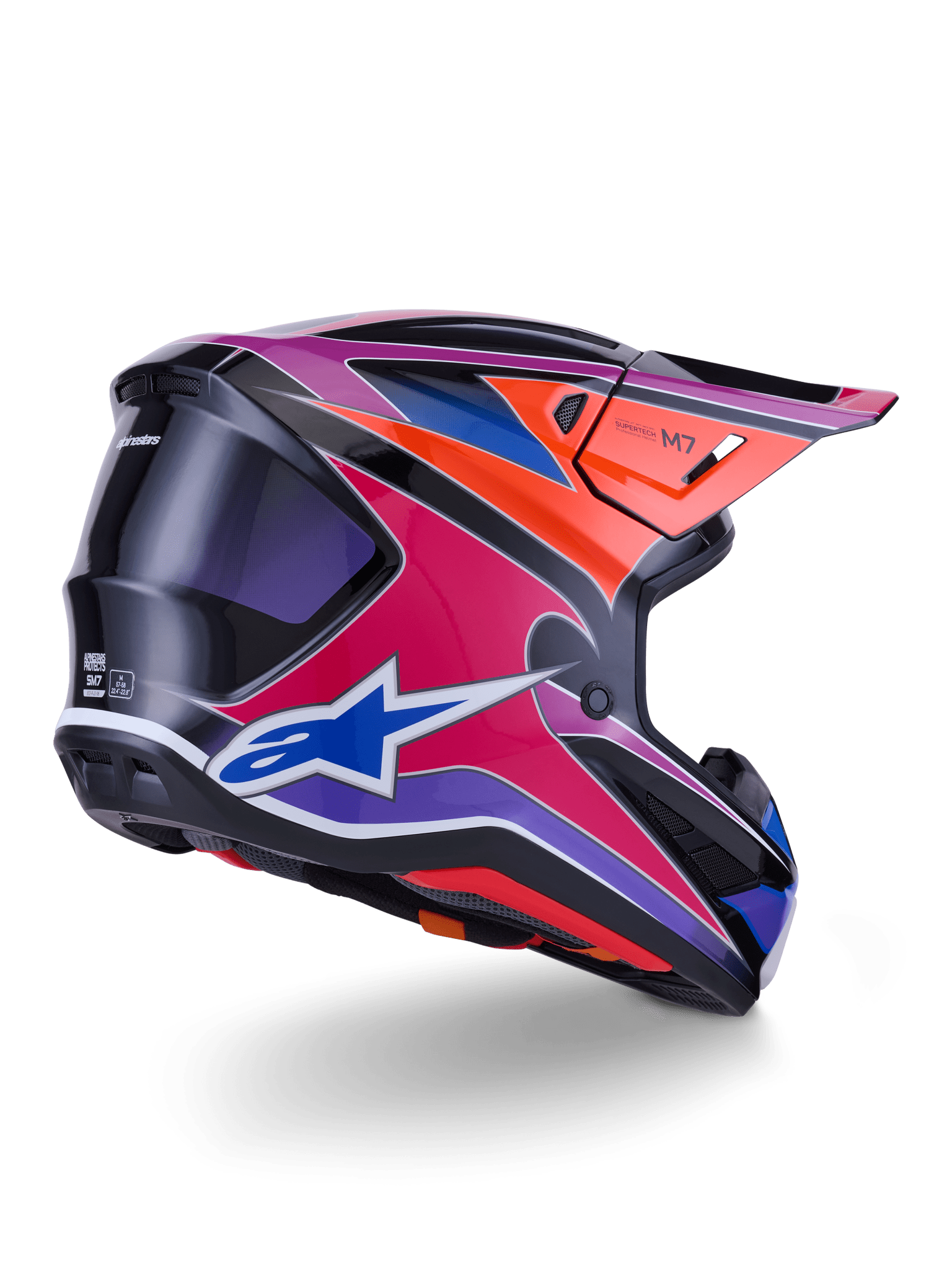 Alpinestars S - M7 Fuse Helm ECE22.06 Blau, Lila, Rosa - MxProStoreParts