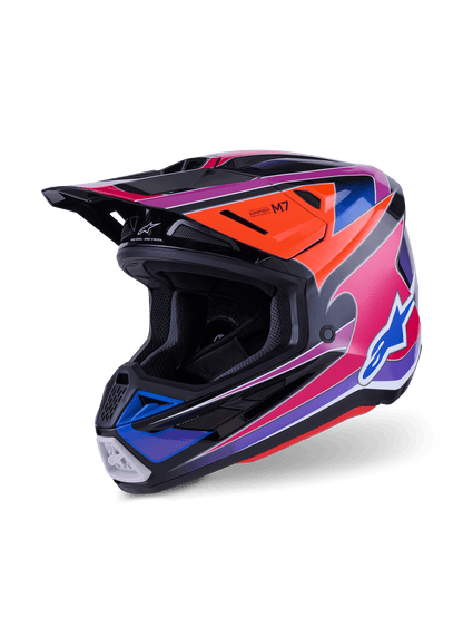 Alpinestars S-M7 Fuse Helm ECE22.06 Blau, Lila, Rosa – MxProStoreParts
