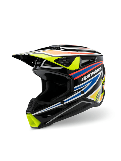 Alpinestars MX Jeugd/Kinderen crosshelm SM3 Wurx Zwart / Blauw / Fluor Geel / Rood 2026 collectie