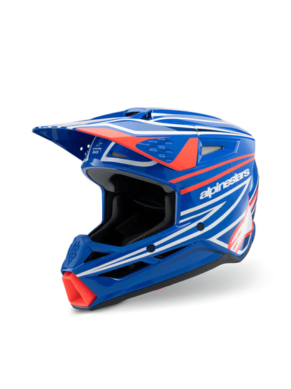 Alpinestars MX Jeugd/Kinderen crosshelm SM3 Wurx Blauw / Rood / Wit / Zwart 2026 collectie
