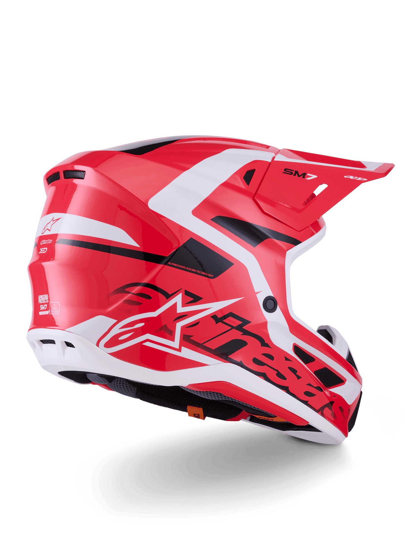Alpinestars S‑M7 Deed Vollgesichtshelm ECE 22.06 Rot-Schwarz-Weiß Glänzend - MxProStoreParts