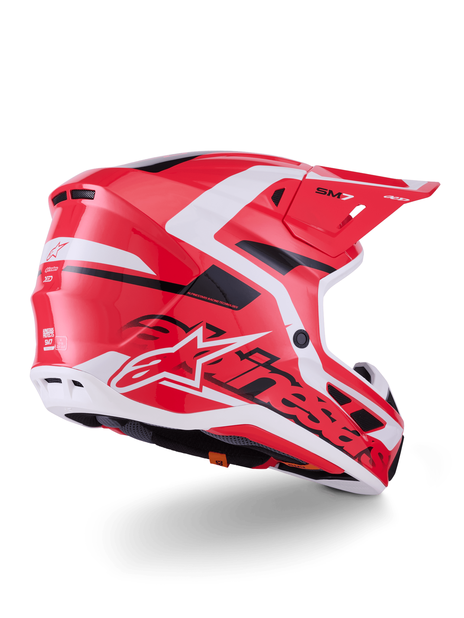 Alpinestars S‑M7 Deed Vollgesichtshelm ECE 22.06 Rot-Schwarz-Weiß Glänzend - MxProStoreParts