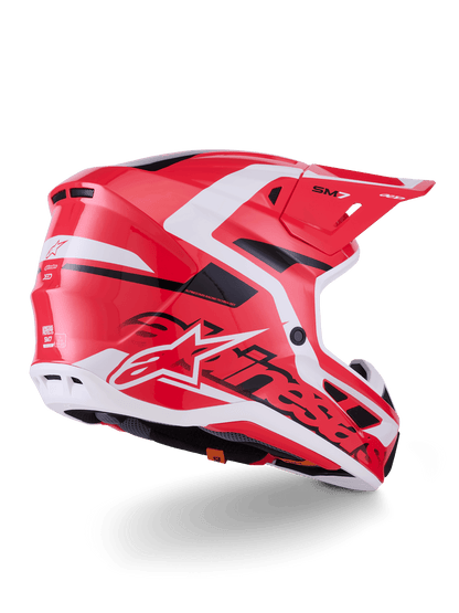 Alpinestars S‑M7 Deed Vollgesichtshelm ECE 22.06 Rot-Schwarz-Weiß Glänzend - MxProStoreParts