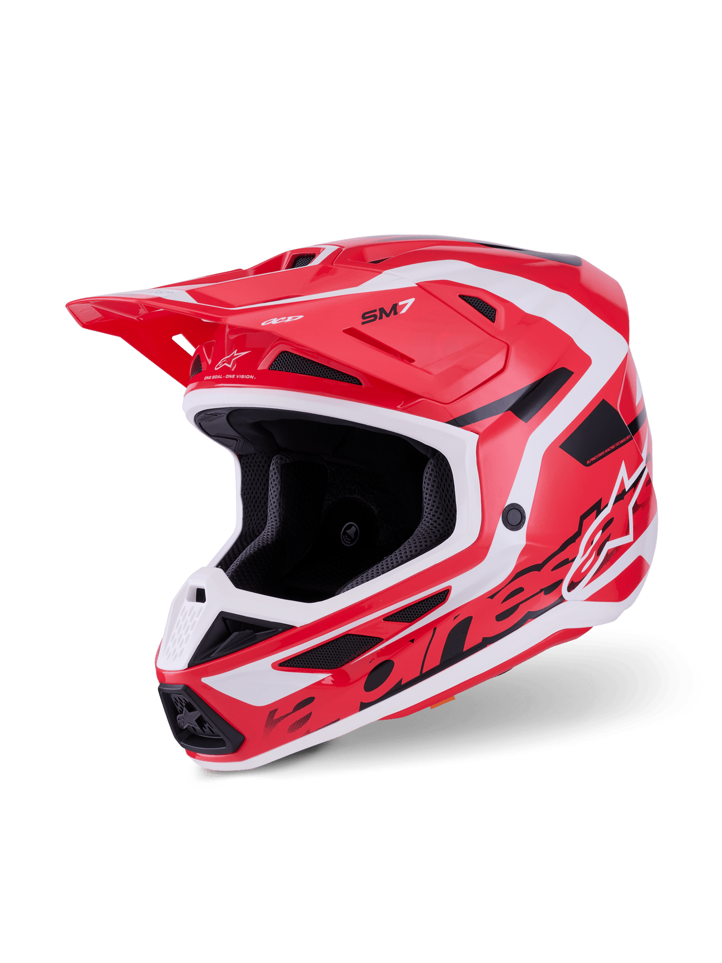 Alpinestars S‑M7 Deed Vollgesichtshelm ECE 22.06 Rot-Schwarz-Weiß Glänzend - MxProStoreParts