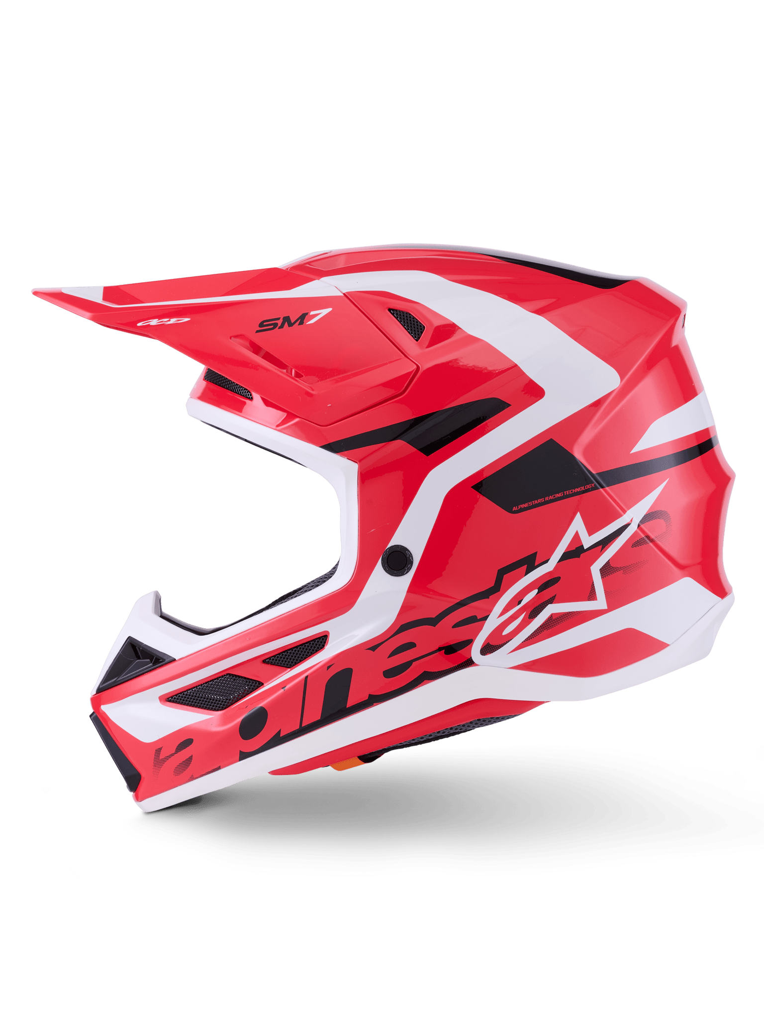 Alpinestars S‑M7 Deed Vollgesichtshelm ECE 22.06 Rot-Schwarz-Weiß Glänzend - MxProStoreParts