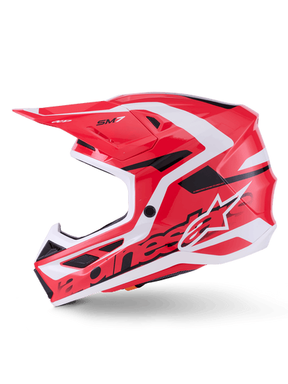 Alpinestars S‑M7 Deed Vollgesichtshelm ECE 22.06 Rot-Schwarz-Weiß Glänzend - MxProStoreParts