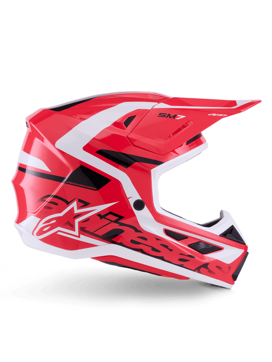 Alpinestars S‑M7 Deed Full‑Face Helm ECE 22.06 Rood‑Zwart‑Wit Glanzend - MxProStoreParts