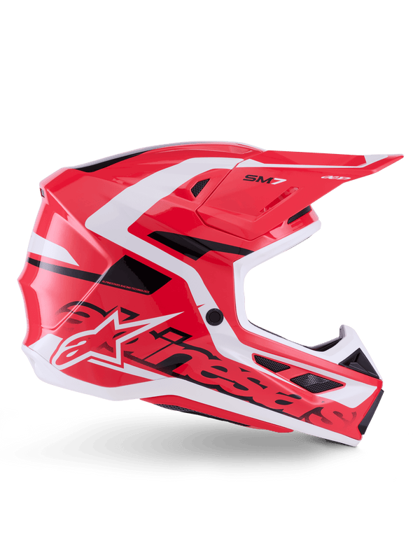 Alpinestars S-M7 Deed Vollgesichtshelm ECE 22.06 Rot-Schwarz-Weiß Glänzend - MxProStoreParts