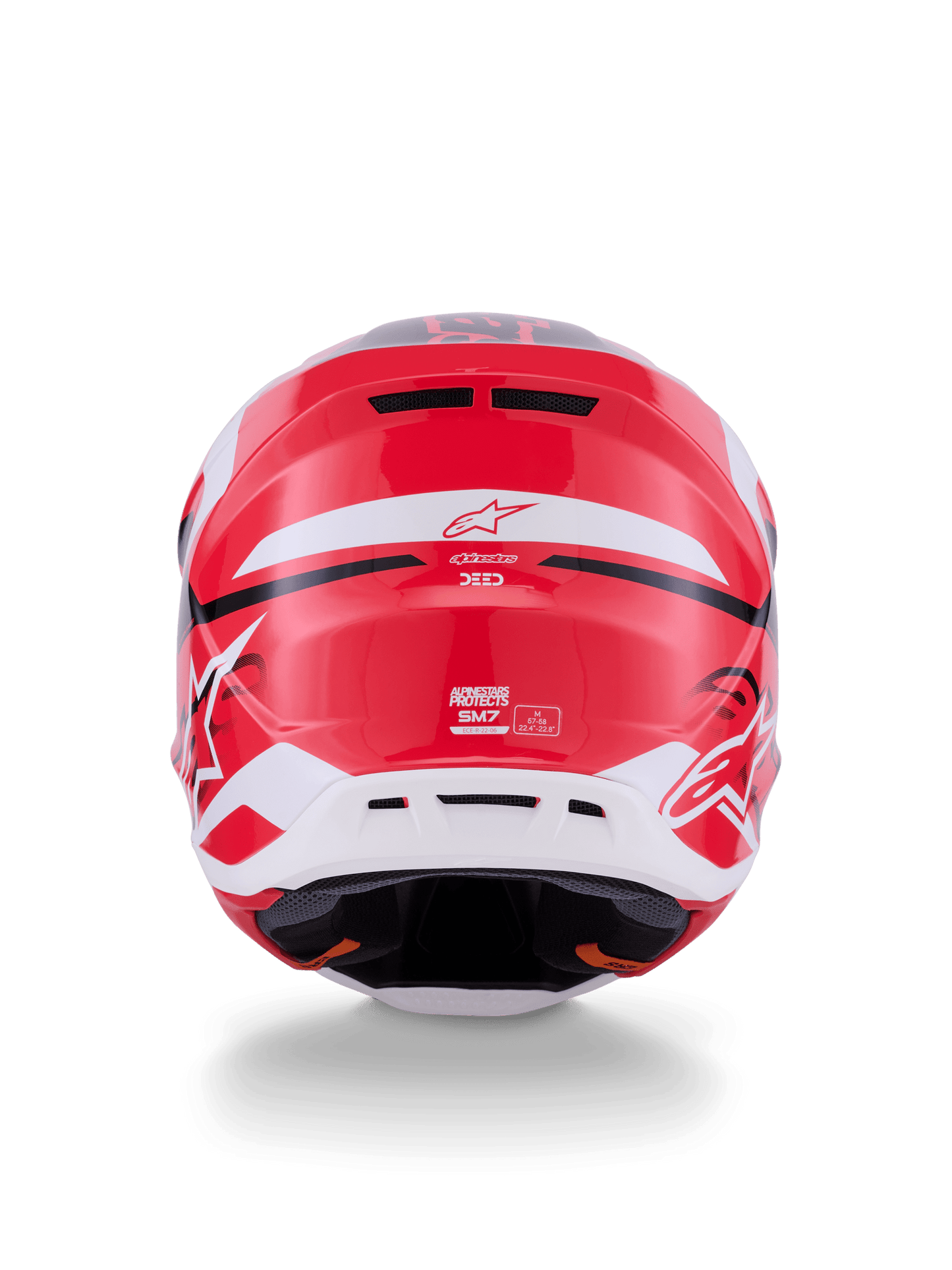Alpinestars S-M7 Deed Vollgesichtshelm ECE 22.06 Rot-Schwarz-Weiß Glänzend - MxProStoreParts