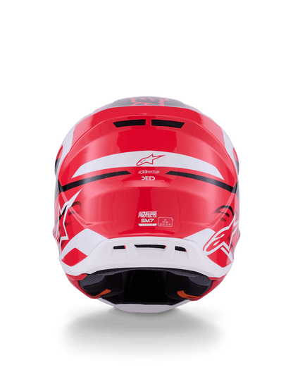 Alpinestars S-M7 Deed Vollgesichtshelm ECE 22.06 Rot-Schwarz-Weiß Glänzend - MxProStoreParts