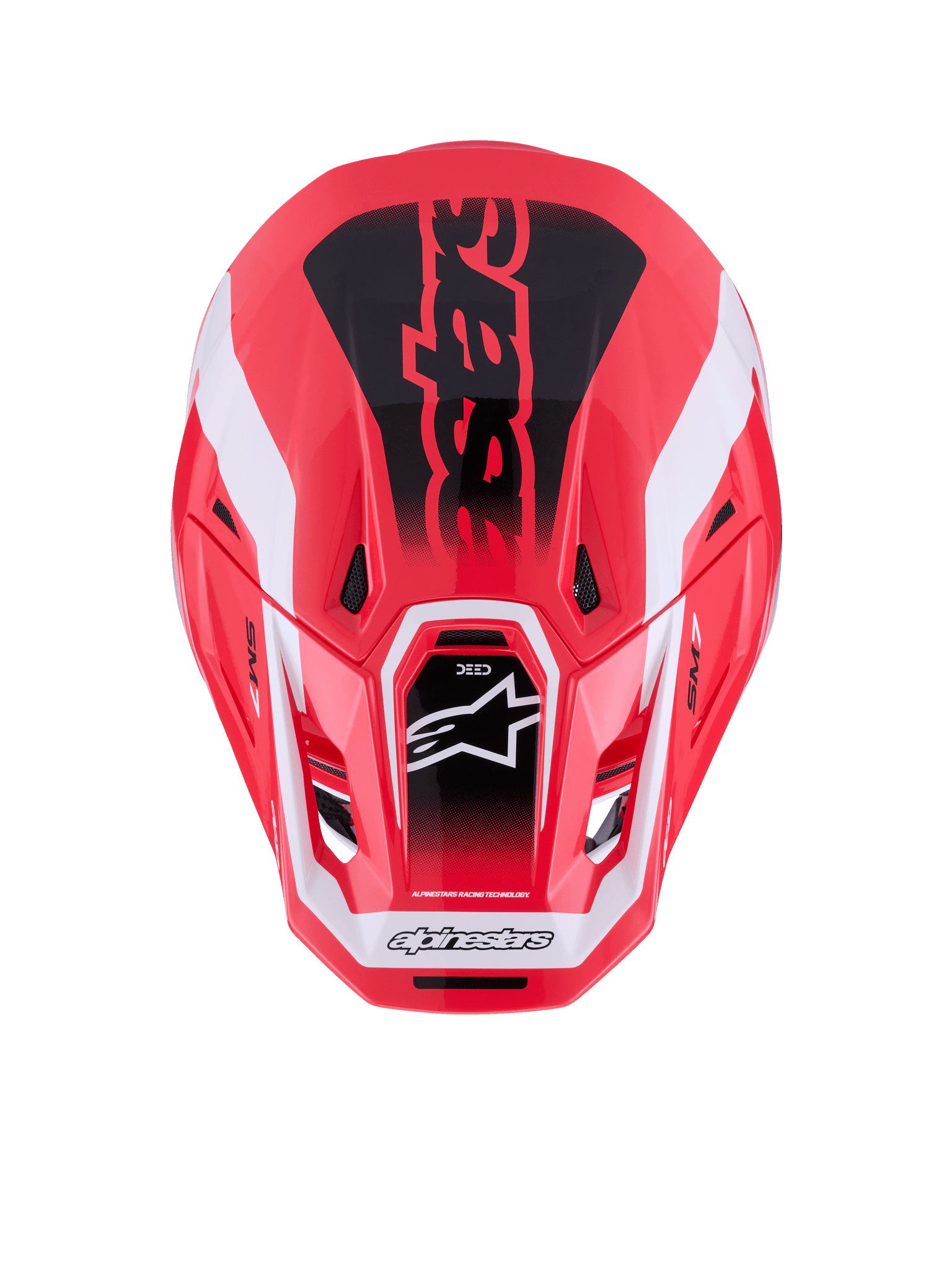 Alpinestars S-M7 Deed Vollgesichtshelm ECE 22.06 Rot-Schwarz-Weiß Glänzend - MxProStoreParts