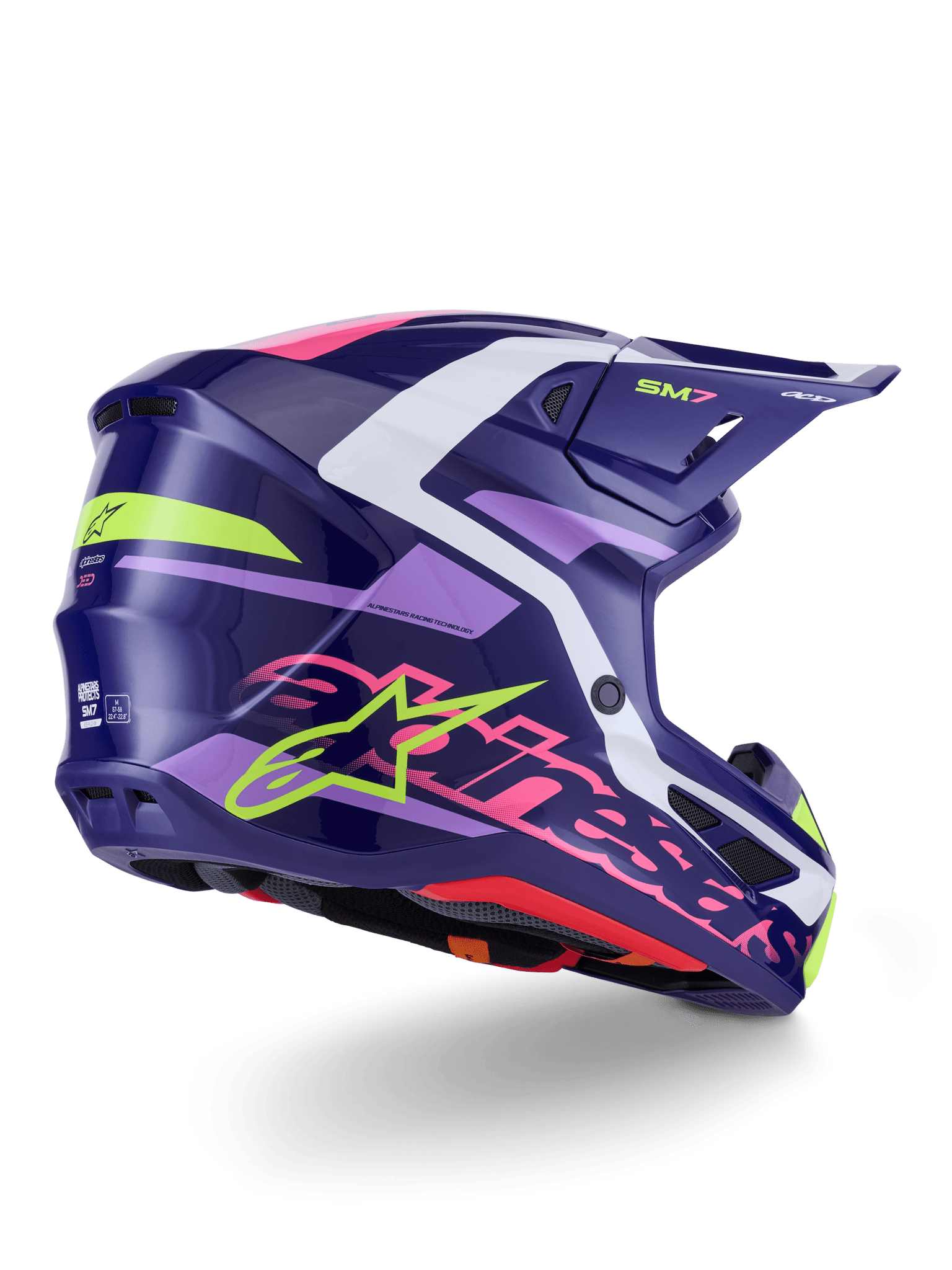 Alpinestars S - M7 Deed Helm Purple Pink Glossy ECE 22.06 - MxProStoreParts