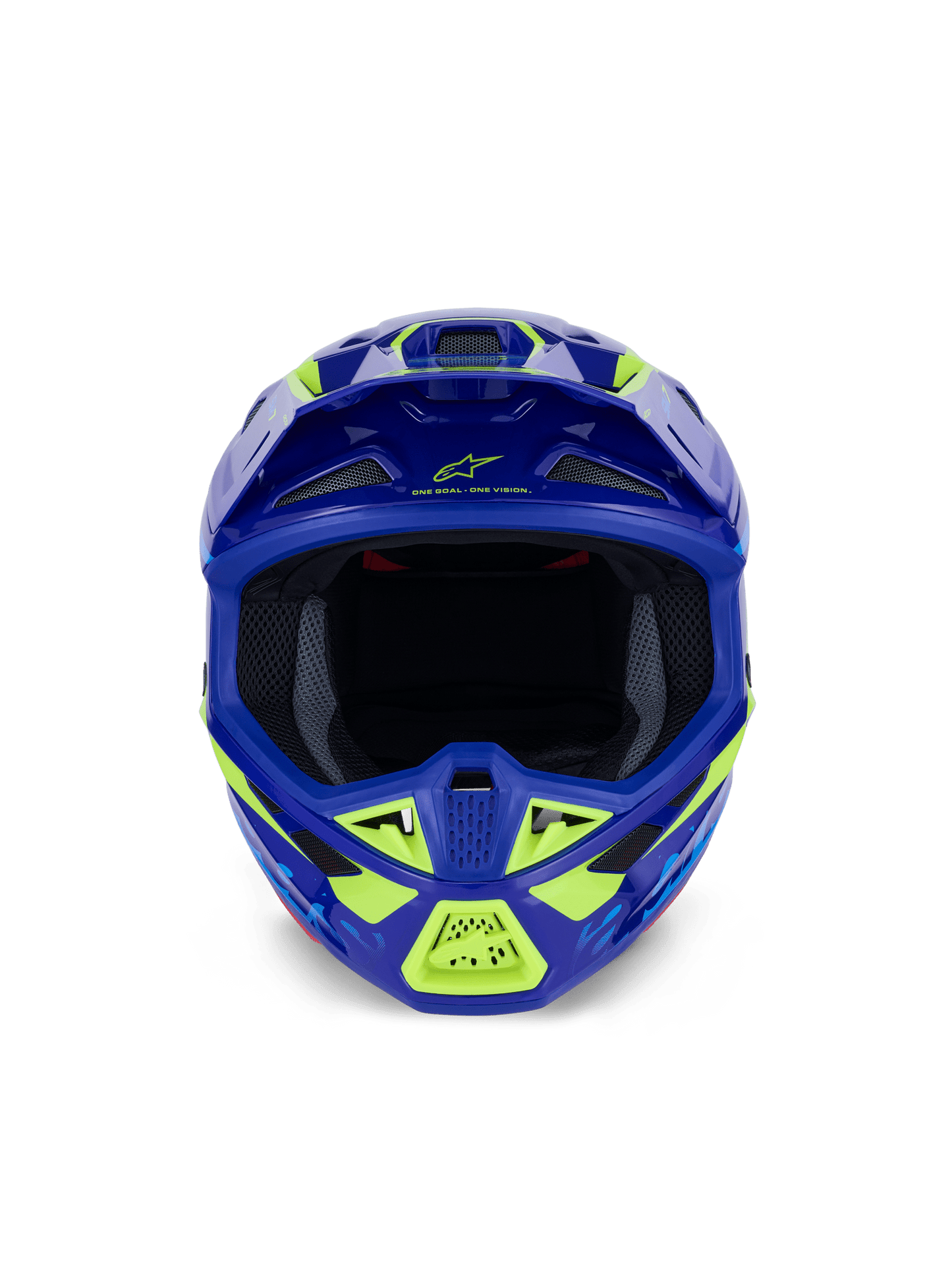 Alpinestars S - M7 Deed Helm ECE 22.06 Blau Gelb Fluoreszierend Glänzend - MxProStoreParts