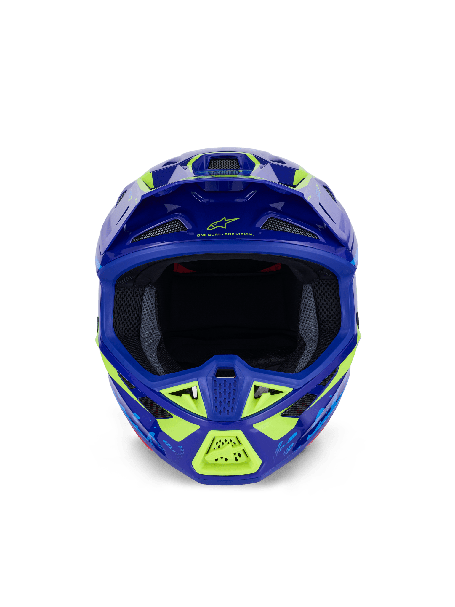 Alpinestars S - M7 Deed Helm ECE 22.06 Blau Gelb Fluoreszierend Glänzend - MxProStoreParts