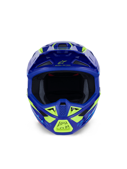 Alpinestars S - M7 Deed Helm ECE 22.06 Blau Gelb Fluoreszierend Glänzend - MxProStoreParts