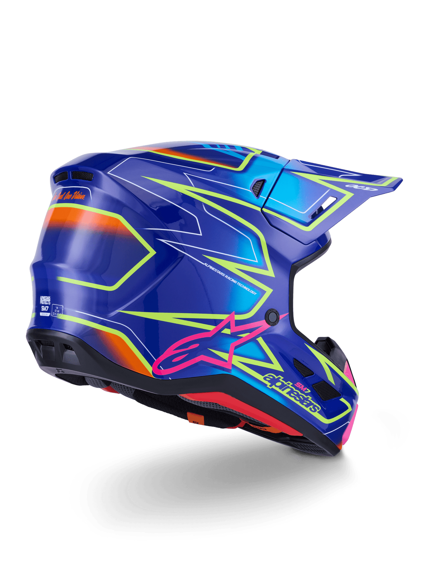 Alpinestars S - M7 Cast Helm fluo glänzend mit aerodynamischem Design - MxProStoreParts