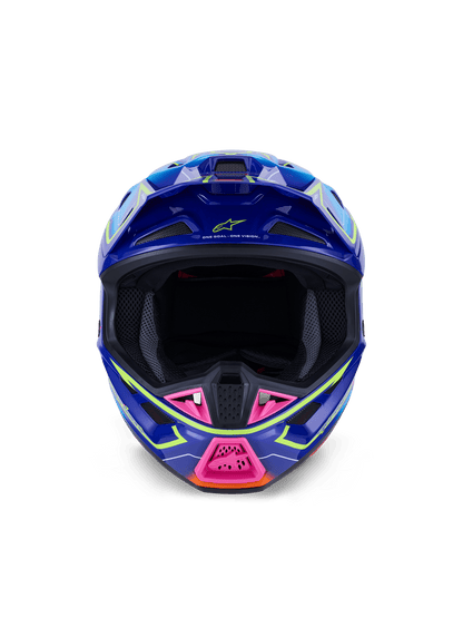 Alpinestars S-M7 Cast Helm fluoreszierend glänzend mit aerodynamischem Design - MxProStoreParts