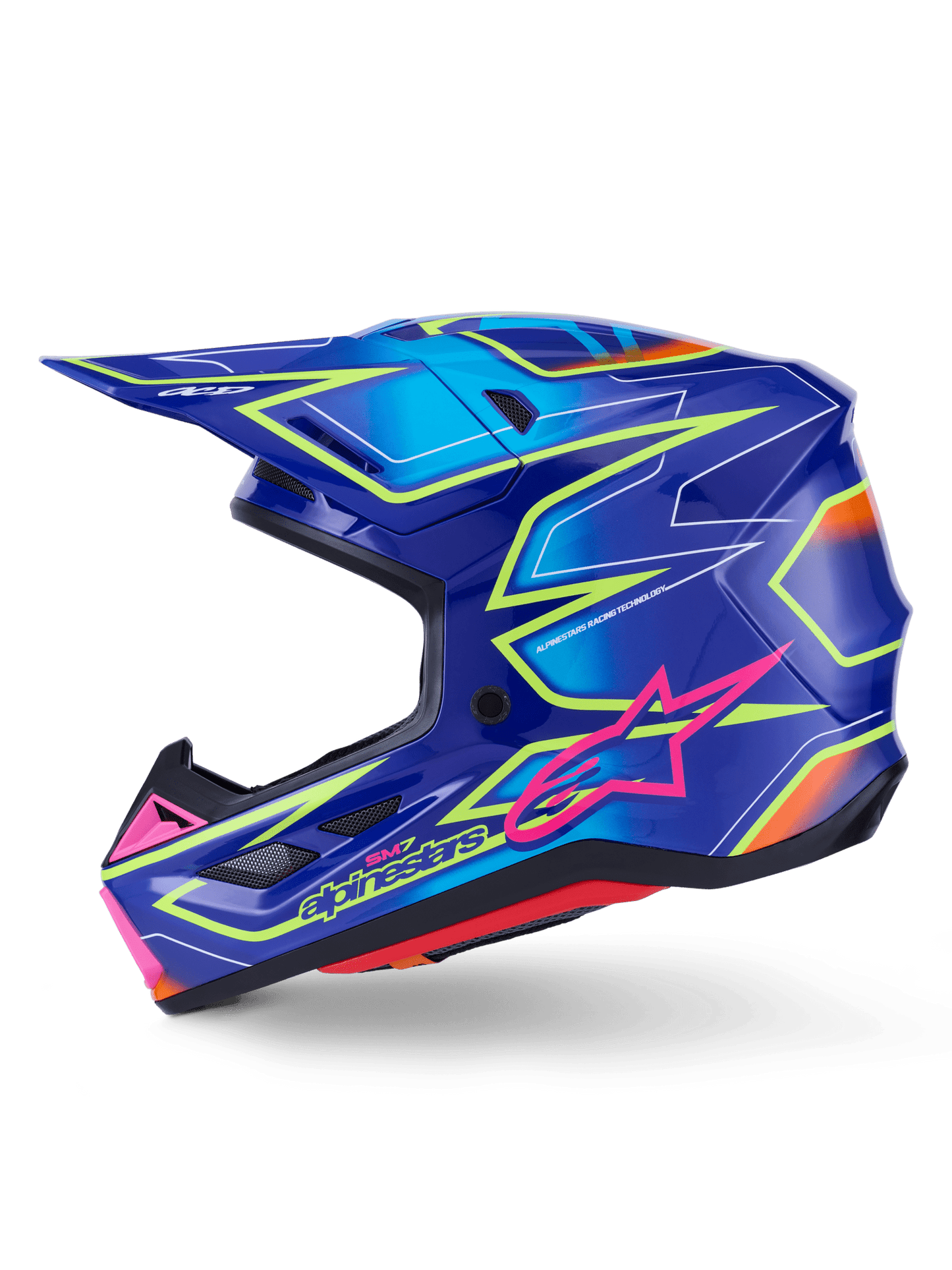 Alpinestars S-M7 Cast Helm fluorglänzend mit aerodynamischem Design - MxProStoreParts