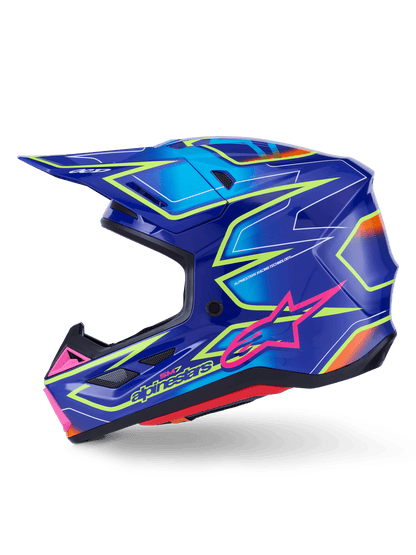 Alpinestars S-M7 Cast Helm fluorglänzend mit aerodynamischem Design - MxProStoreParts