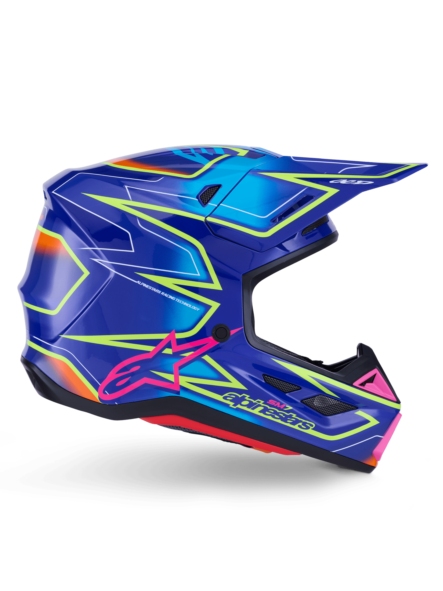 Alpinestars S-M7 Cast Helm glänzend fluoreszierend mit aerodynamischem Design - MxProStoreParts