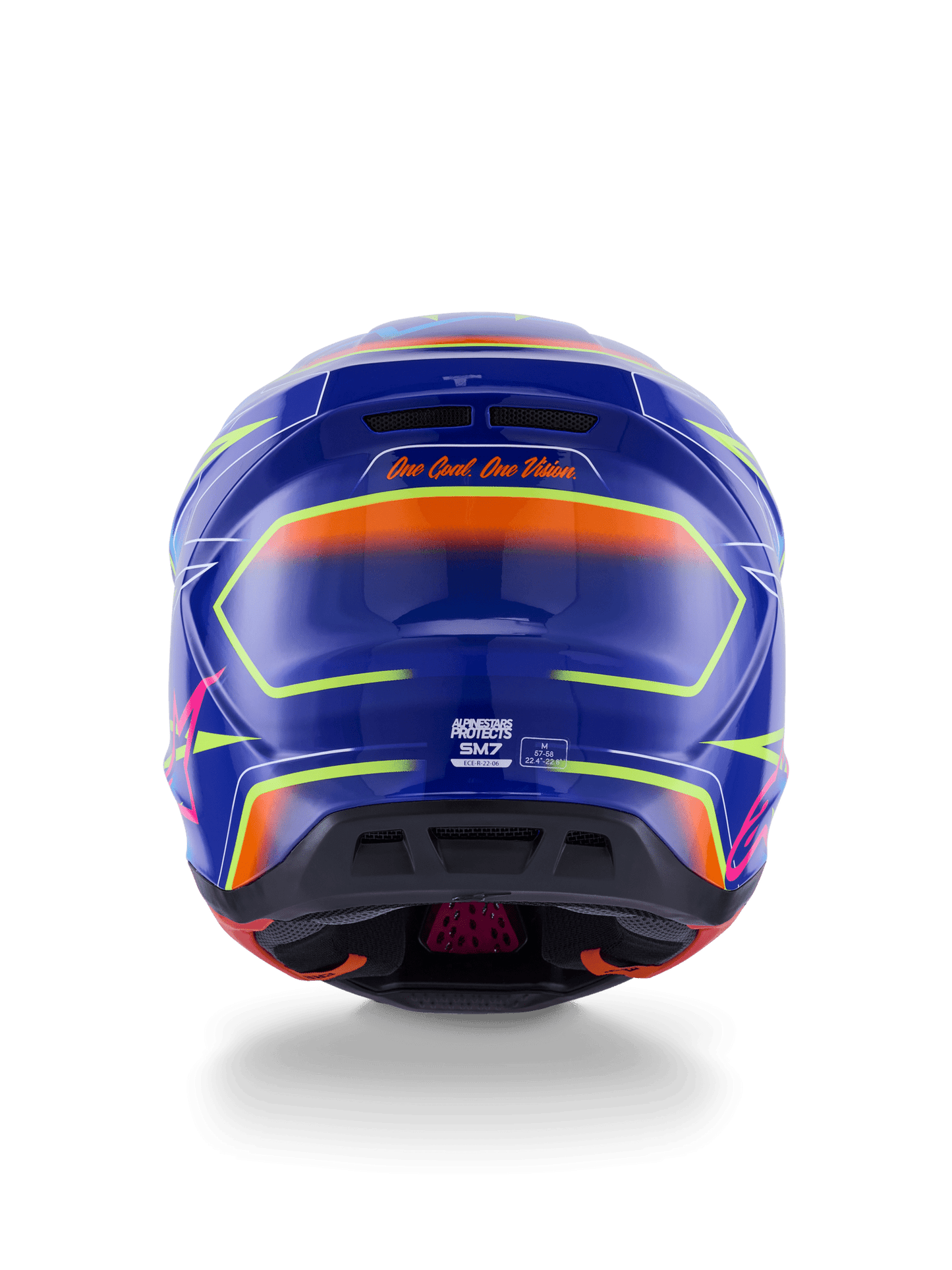 Alpinestars S-M7 Cast Helm, fluoreszierend glänzend mit aerodynamischem Design – MxProStoreParts
