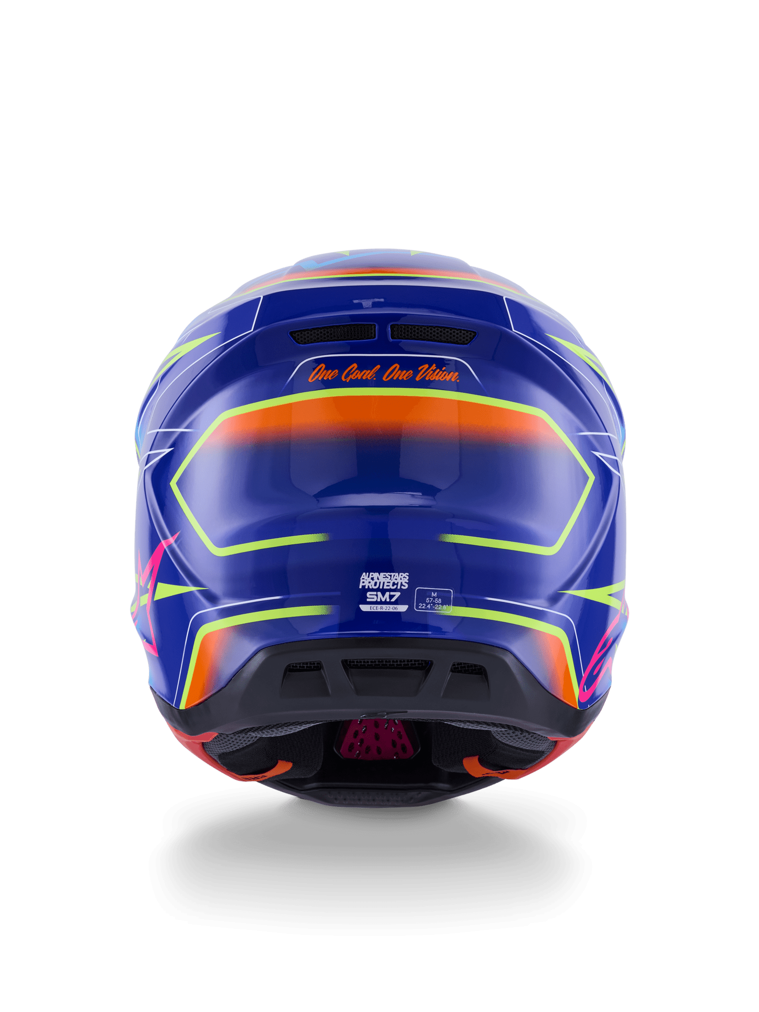 Alpinestars S-M7 Cast Helm, fluoreszierend glänzend mit aerodynamischem Design – MxProStoreParts