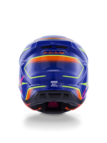 Alpinestars S-M7 Cast Helm, fluoreszierend glänzend mit aerodynamischem Design – MxProStoreParts