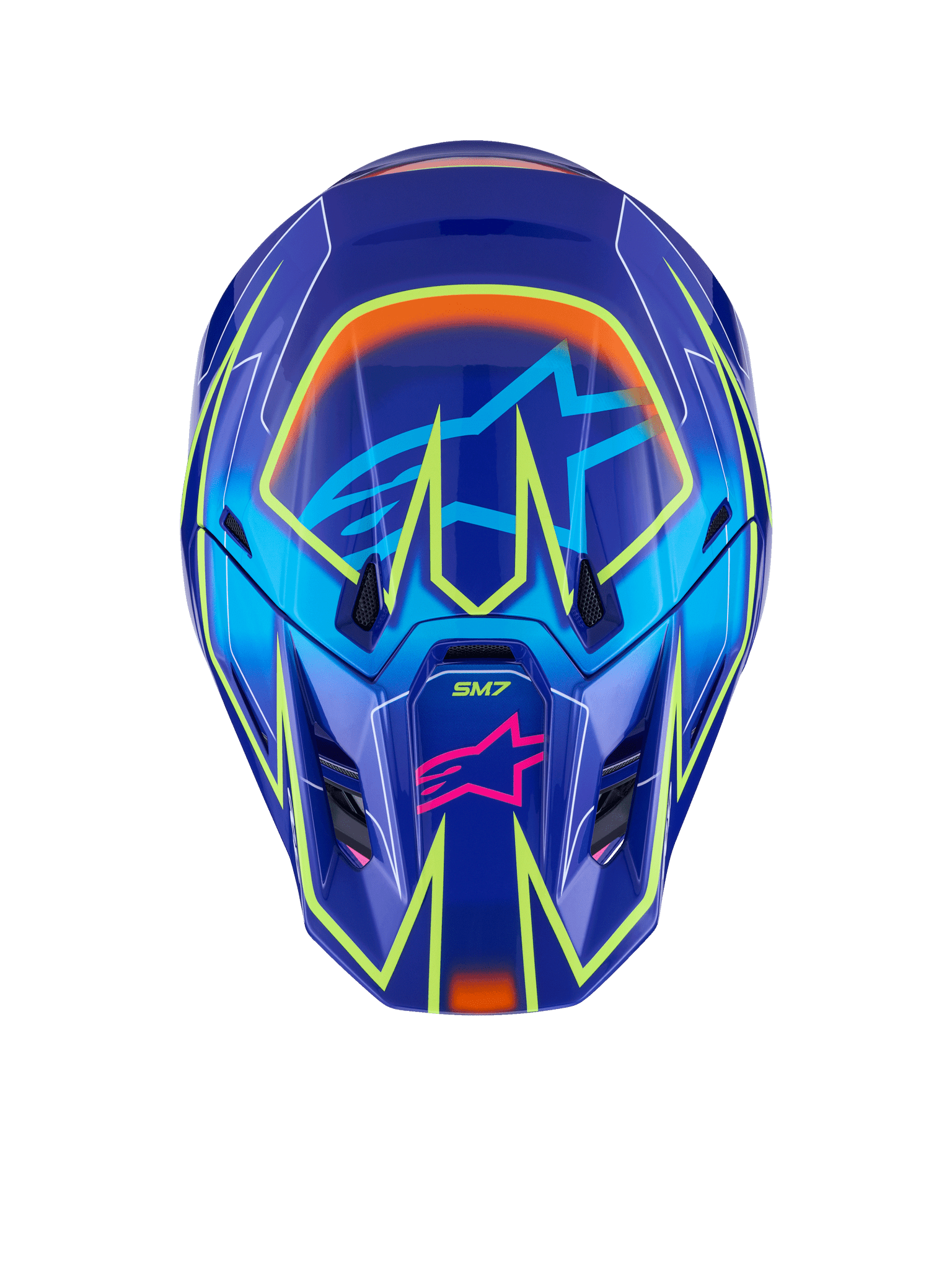 Alpinestars S - M7 Cast Helm, fluoreszierend glänzend mit aerodynamischem Design - MxProStoreParts