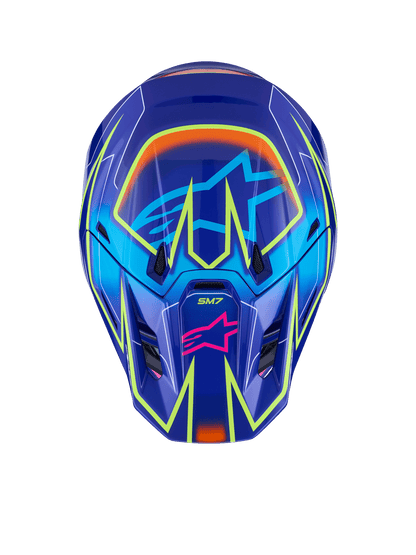 Alpinestars S - M7 Cast Helm, fluoreszierend glänzend mit aerodynamischem Design - MxProStoreParts
