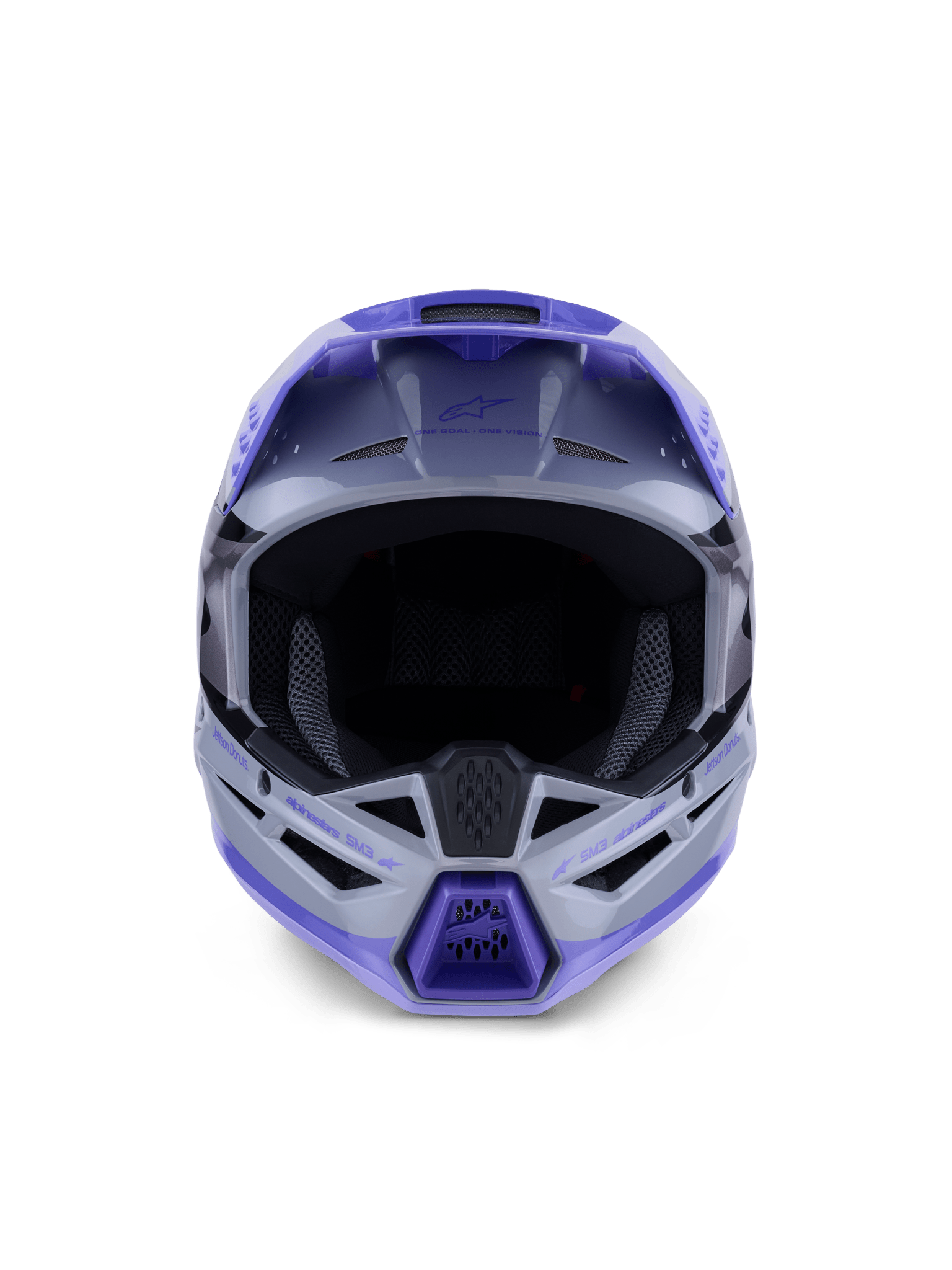 Alpinestars S-M3 Jettson Helm ECE 22.06 Grau Lila Schwarz - MxProStoreParts