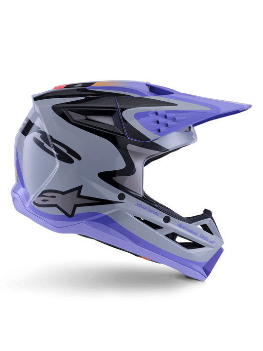 Alpinestars S‑M3 Jettson Helm ECE 22.06 Grijs Paars Zwart - MxProStoreParts