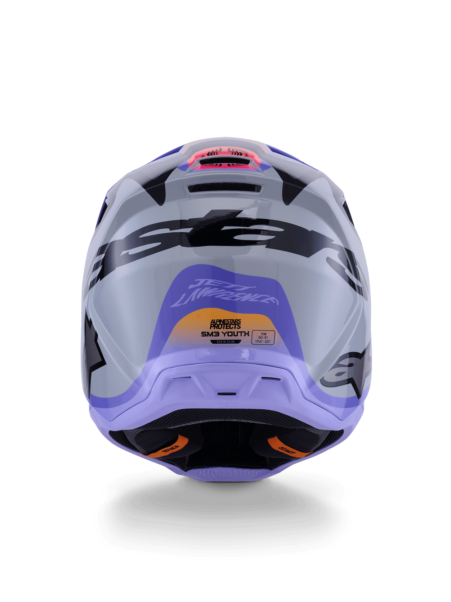 Alpinestars S‑M3 Jettson Helm ECE 22.06 Grau Lila Schwarz - MxProStoreParts