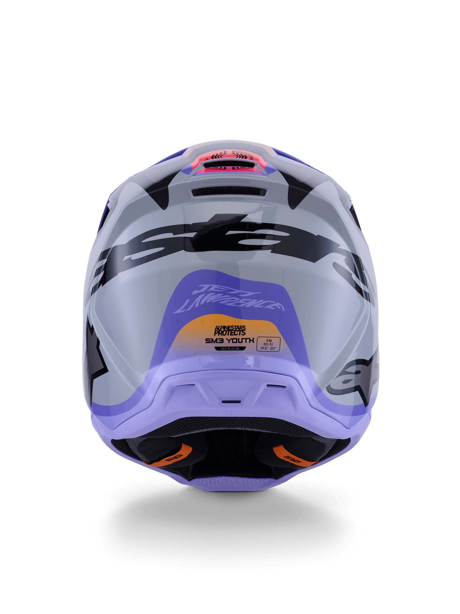 Alpinestars S‑M3 Jettson Helm ECE 22.06 Grau Lila Schwarz - MxProStoreParts