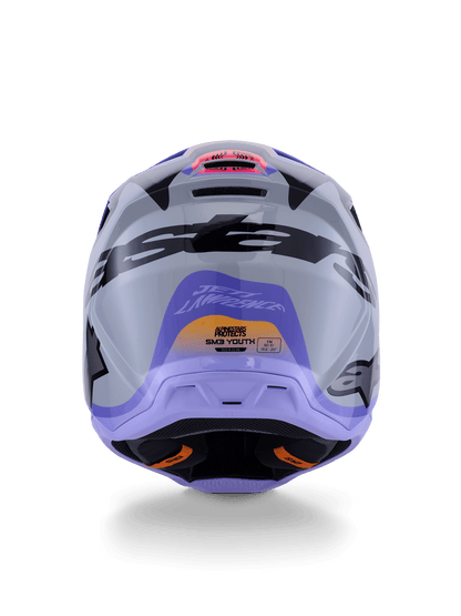 Alpinestars S‑M3 Jettson Helm ECE 22.06 Grau Lila Schwarz - MxProStoreParts