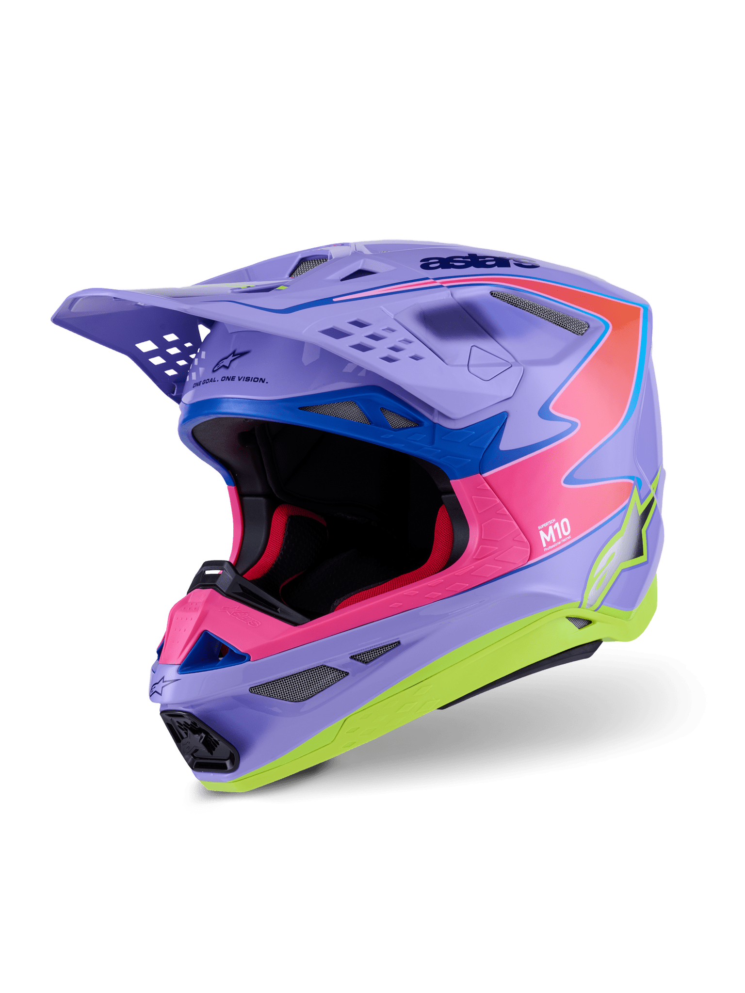 Alpinestars Supertech M10 Jett Lawrence Helm Aerodynamisch Lila-Rosa-Gelb - MxProStoreParts