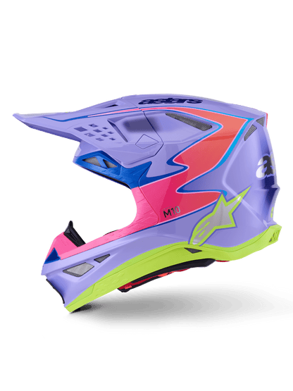 Alpinestars Supertech M10 Jett Lawrence Helm, aerodynamisch, Lila-Rosa-Gelb - MxProStoreParts